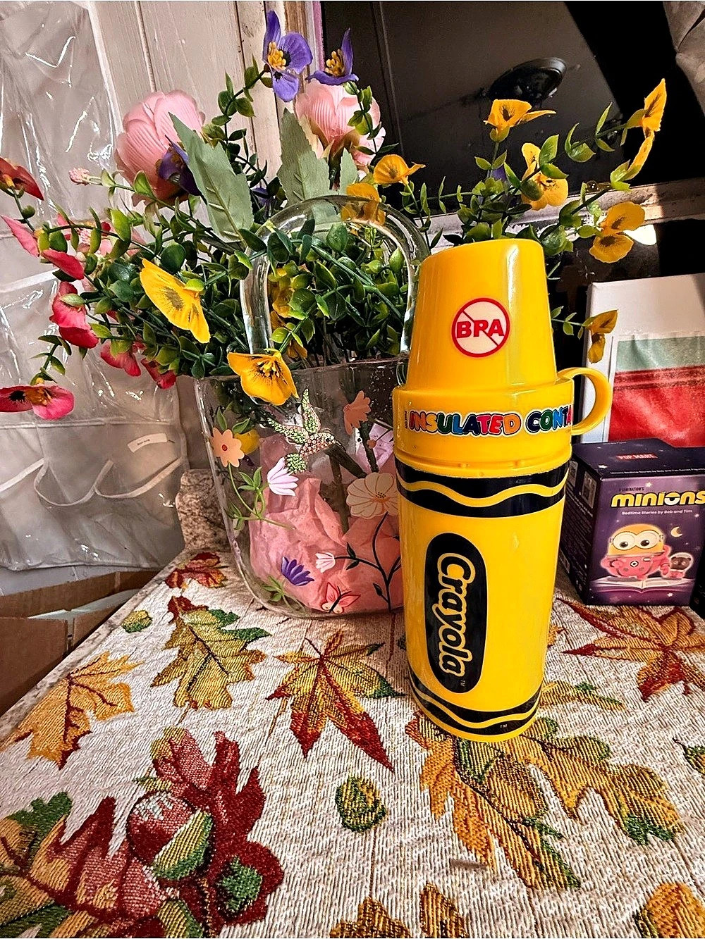 Crayola Vintage Crayola Crayon Insulated Thermos with Cup Vintage Crayon